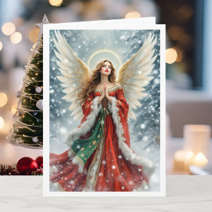 Cartão De Festividades Anjo de Natal Boas Novas & Grande Alegria Saudação