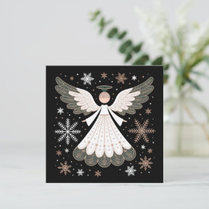 Cartão De Festividades Anjo de Natal Brilho Cristão Xmas Religioso
