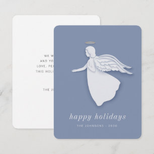 Cartão De Festividades Anjo de Natal Simples Moderno