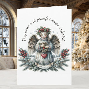 Cartão De Festividades Anjo Desceu Na Noite De Natal Limpa De Natal