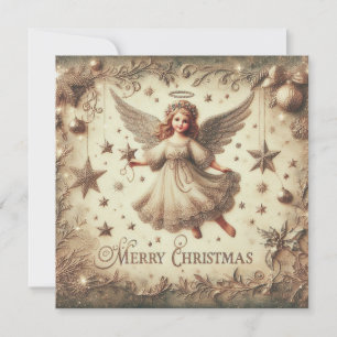 Cartão De Festividades Anjo Vintage