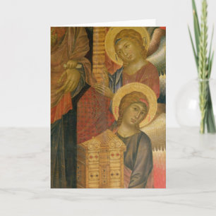 Cartão De Festividades Anjos do Altarpiece de Trinita do papai noel