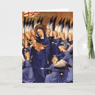 Cartão De Festividades Anjos em torno do Virgin & da criança - Diptych d