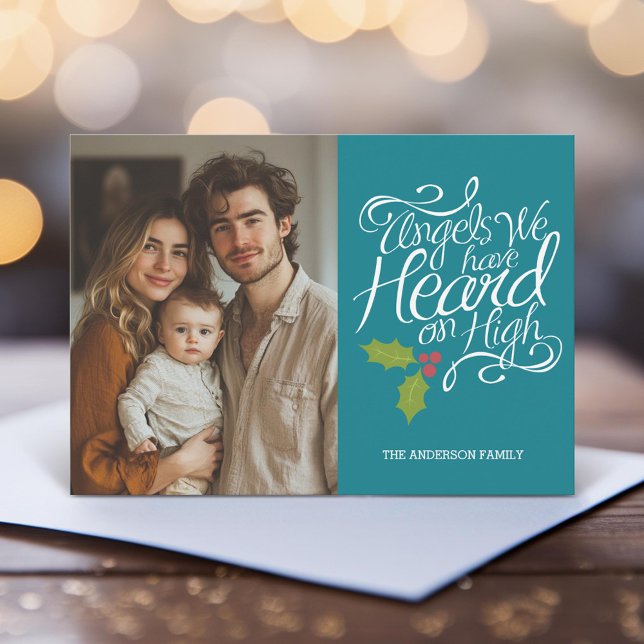 Cartão De Festividades Anjos que Ouvimos - Foto de Natal Impressionante (Unique Photo Card)