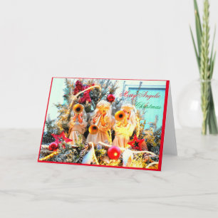 Cartão De Festividades Anjos trombetando Feliz Natal