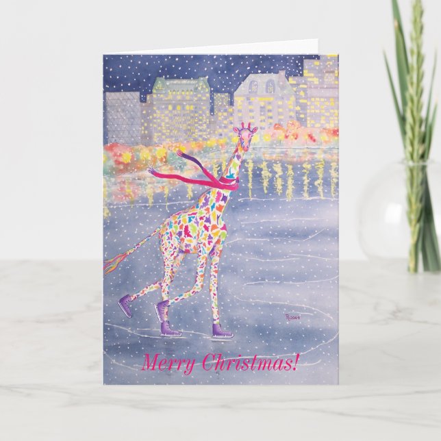 Cartão De Festividades Annabelle on Ice Blank Merry Christmas Card (Frente)