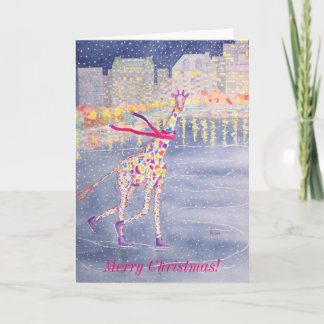 Cartão De Festividades Annabelle on Ice Blank Merry Christmas Card
