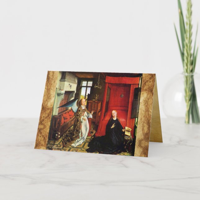 Cartão De Festividades ANNUNCIATION Arcanel Gabriel ,Virgin Parergerging (Frente)