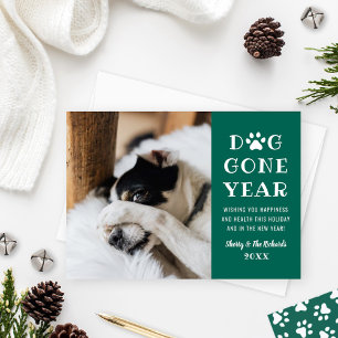 Cartão De Festividades Ano Canino Divertido Foto de Animal de Estimação V