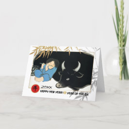 Cartão De Festividades Ano Chinês do Ox| Ano Personalizado