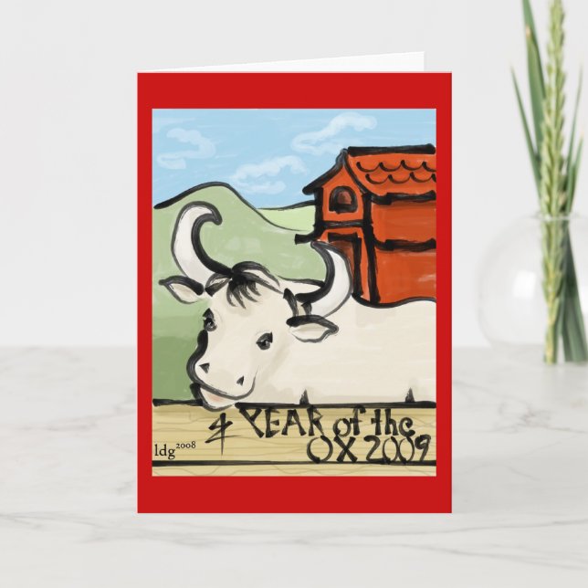 Cartão De Festividades Ano da Fazenda Ox 2009 (Frente)