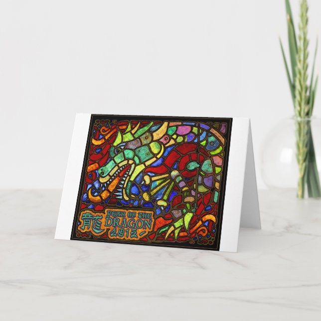 Cartão De Festividades Ano de 2012 do dragão (Frente)