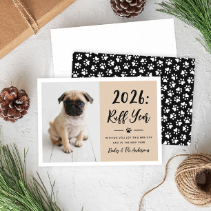 Cartão De Festividades Ano de 2022 Marrom Claro Engraçado Foto de Cachorr