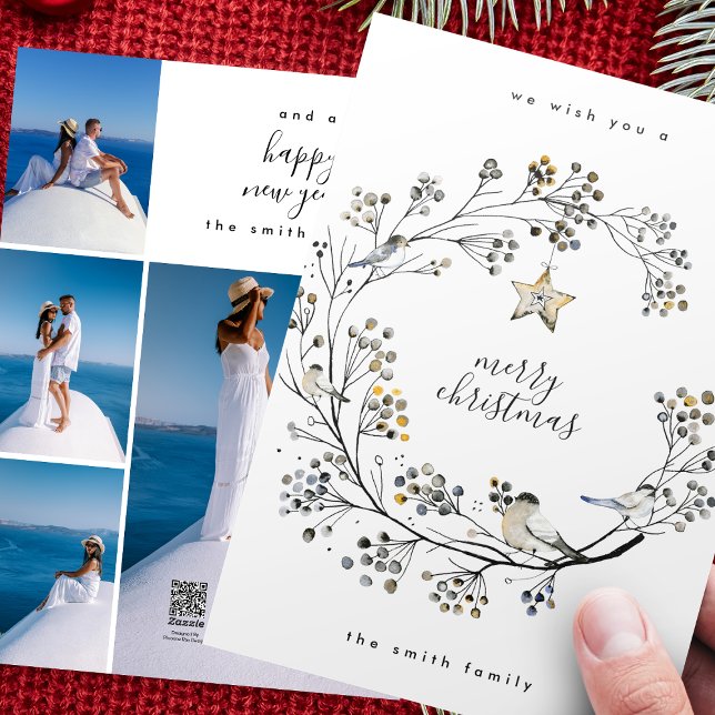 Cartão De Festividades Ano de Colagem de Fotografias Múltiplas na Faixa O (Criador carregado)