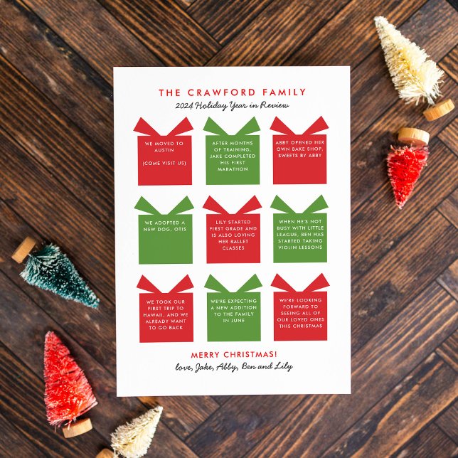 Cartão De Festividades Ano de Férias em Revisão (Criador carregado)