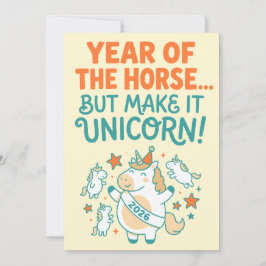 Cartão De Festividades Ano do Cavalo… Mas Torne-o Unicórnio