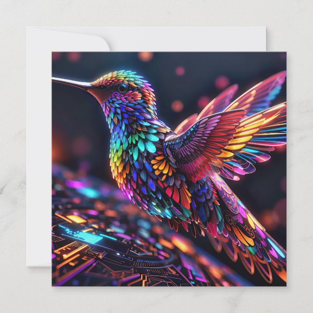 Cartão De Festividades Ano do Hummingbird: Uma Viagem Mensal (Frente)