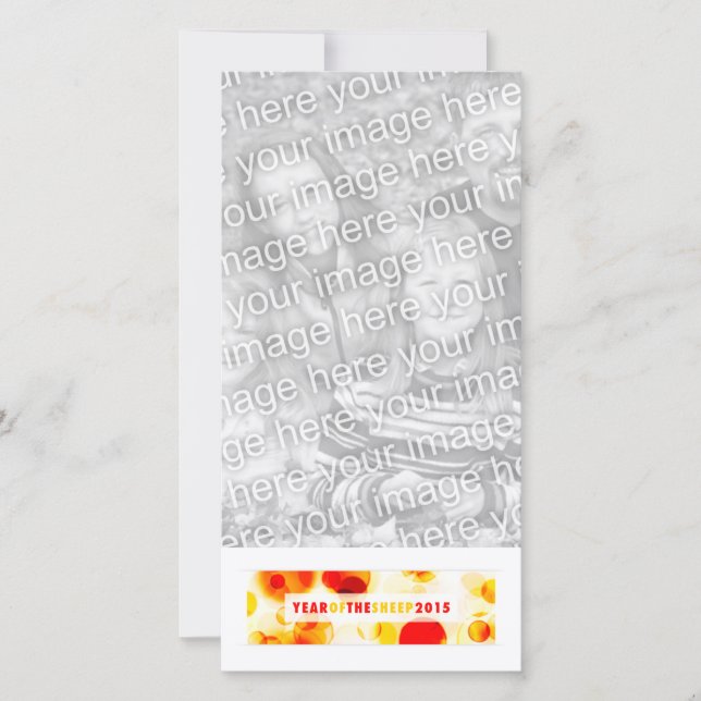 Cartão De Festividades ano dos ovinos 2015 (bokeh) (Frente)