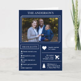 Cartão De Festividades Ano em análise | Azul Natal Infográfico