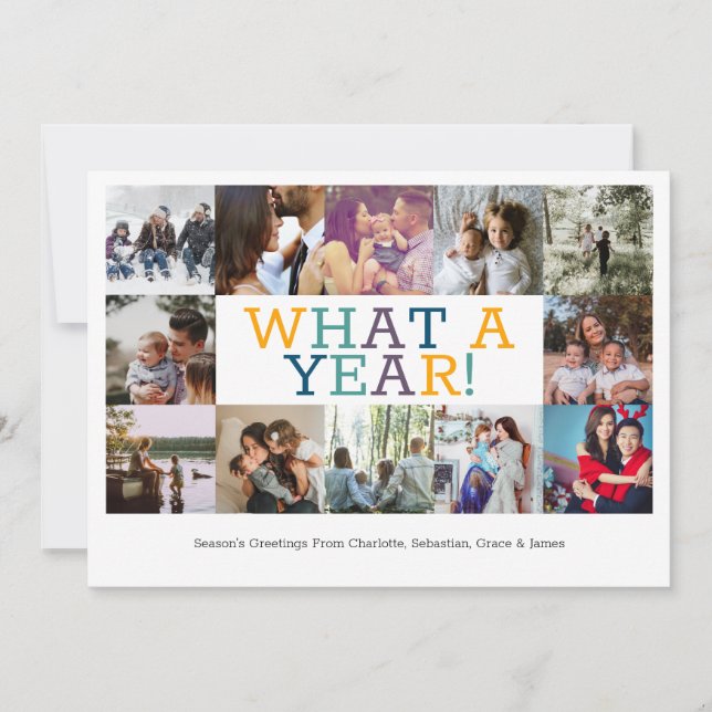 Cartão De Festividades Ano em Revisão 12 Foto Personalizada Natal (Frente)