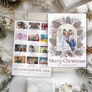 Cartão De Festividades Ano em Revisão 13 Foto e Natal Botânico
