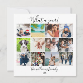 Cartão De Festividades Ano em Revisão Colagem de Fotos Que Um Ano