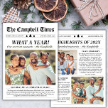 Cartão De Festividades Ano em Revisão da Newsletter da Família Foto de Na<br><div class="desc">Que Cartões de Natal de jornal - 3 Cartões de natal de Newsletter da Família Foto. Celebre os momentos que definiram seu ano com este divertido e único cartão de Natal de 3 fotos. Com um design inspirado no jornal, é a maneira perfeita de destacar marcos, histórias e memórias. Personalize...</div>