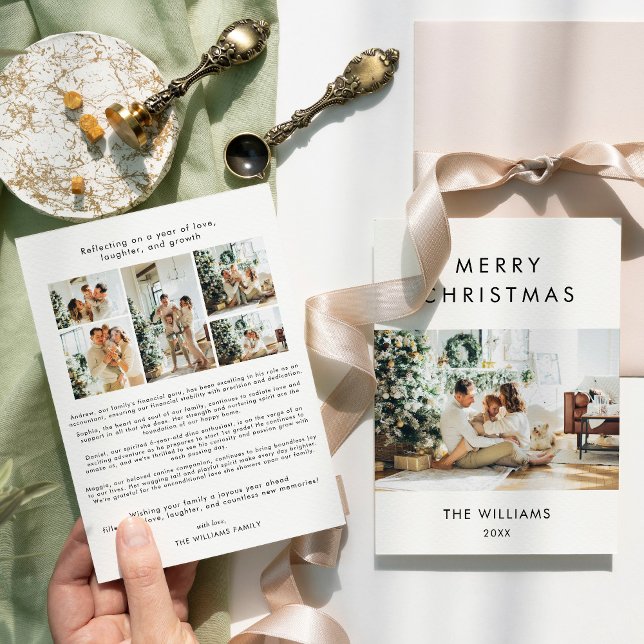 Cartão De Festividades Ano em Revisão Foto de Natal Moderna (Criador carregado)