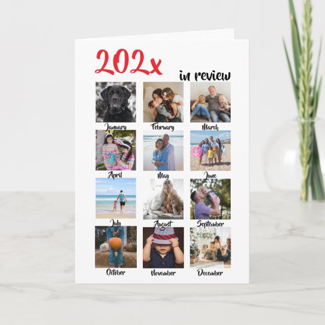 Cartão De Festividades Ano em Revisão Foto de Natal Personalizada (Frente)