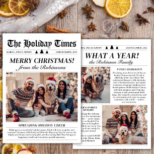 Cartão De Festividades Ano em Revisão Jornal Único Natal 3 Foto