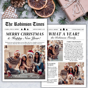 Cartão De Festividades Ano em Revisão Jornal Único Natal 3 Foto