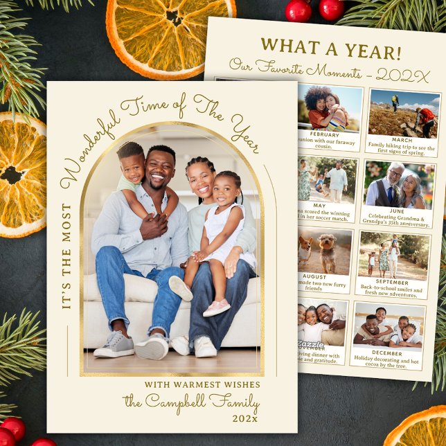 Cartão De Festividades Ano Moderno em Revisão da Colagem de Fotos do Arch (Criador carregado)