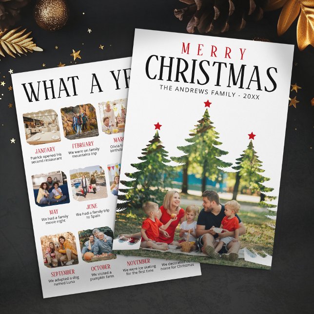 Cartão De Festividades Ano no Natal da Família Revisória (Criador carregado)