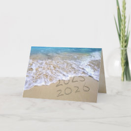 Cartão De Festividades Ano Novo 2026 Praia Oceânica