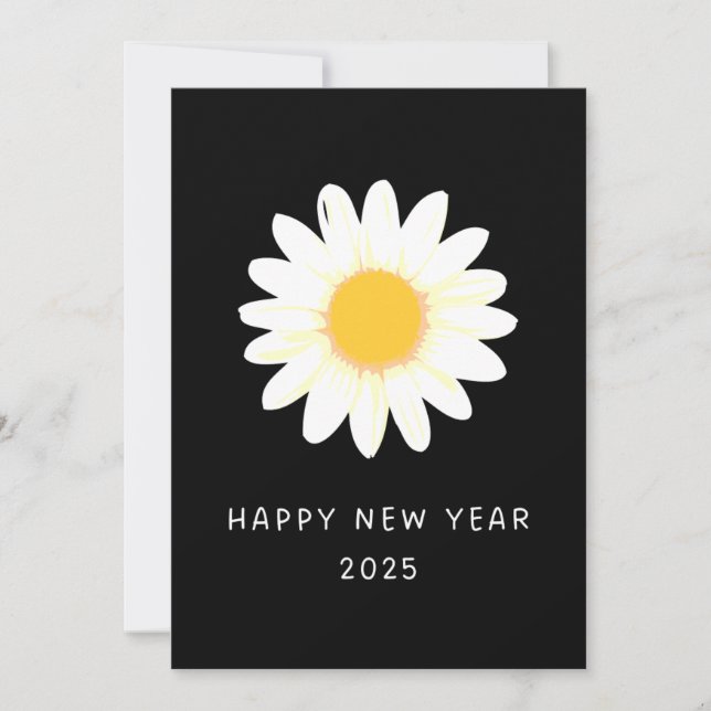 Cartão De Festividades ANO NOVO CELEBRATION 2025 White rose Holiday card (Frente)
