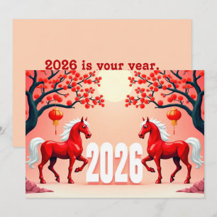 Cartão De Festividades Ano novo chinês 2026
