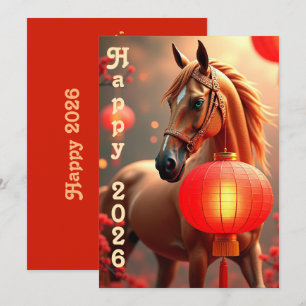 Cartão De Festividades Ano novo chinês 2026