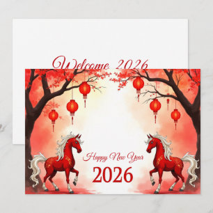 Cartão De Festividades Ano novo chinês 2026