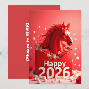 Cartão De Festividades Ano novo chinês 2026
