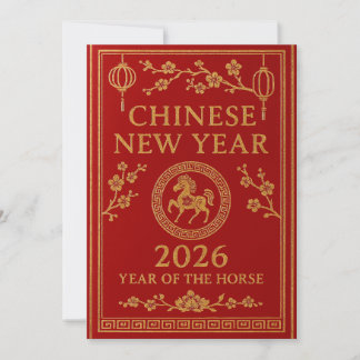 Cartão De Festividades Ano Novo Chinês 2026 - Ano do Cavalo