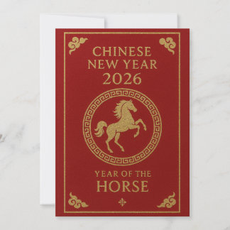 Cartão De Festividades Ano Novo Chinês 2026 - Ano do Cavalo