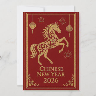 Cartão De Festividades Ano Novo Chinês 2026 - Ano do Cavalo