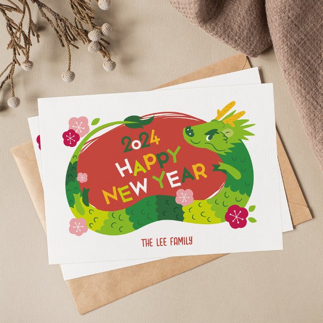 Cartão De Festividades Ano Novo Chinês - Ano Do Dragão 2024 (Criador carregado)