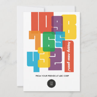 Cartão De Festividades Ano Novo Colorido