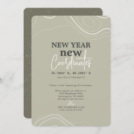 Cartão De Festividades Ano Novo coordena o lançamento verde