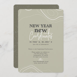 Cartão De Festividades Ano Novo coordena o lançamento verde