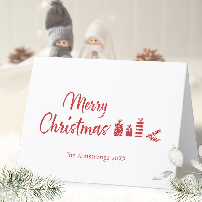 Cartão De Festividades Ano Novo de Natal Mínimo Moderno (Modern Minimalist Merry Christmas New Year Holiday Card ©Susanne Sachers - Sunny Mind Design 🌞)