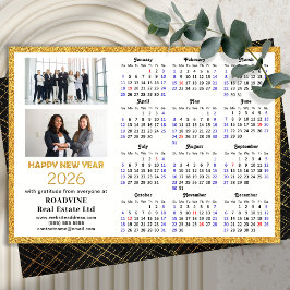 Cartão De Festividades Ano Novo do Calendário Glitter Business Foto Doura