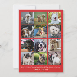 Cartão De Festividades Ano Novo Foto Clássica Vermelha 12 no Instagram