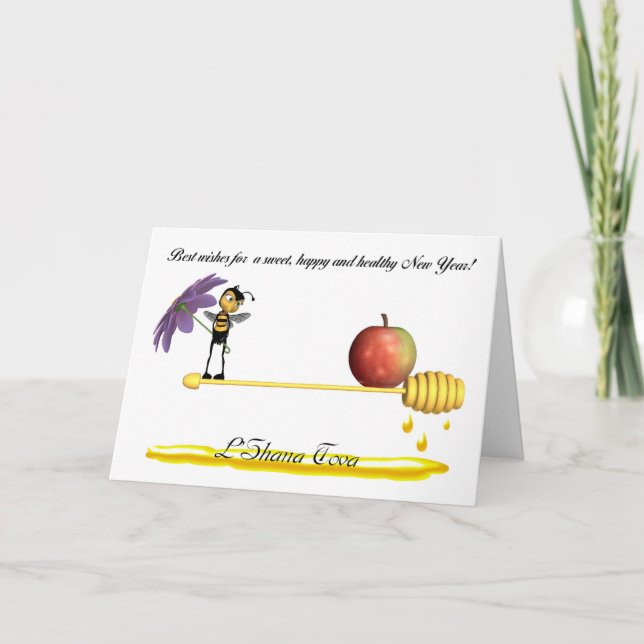 Cartão De Festividades Ano Novo Judaico Rosh Hashanah - L'Shana Tova (Frente)